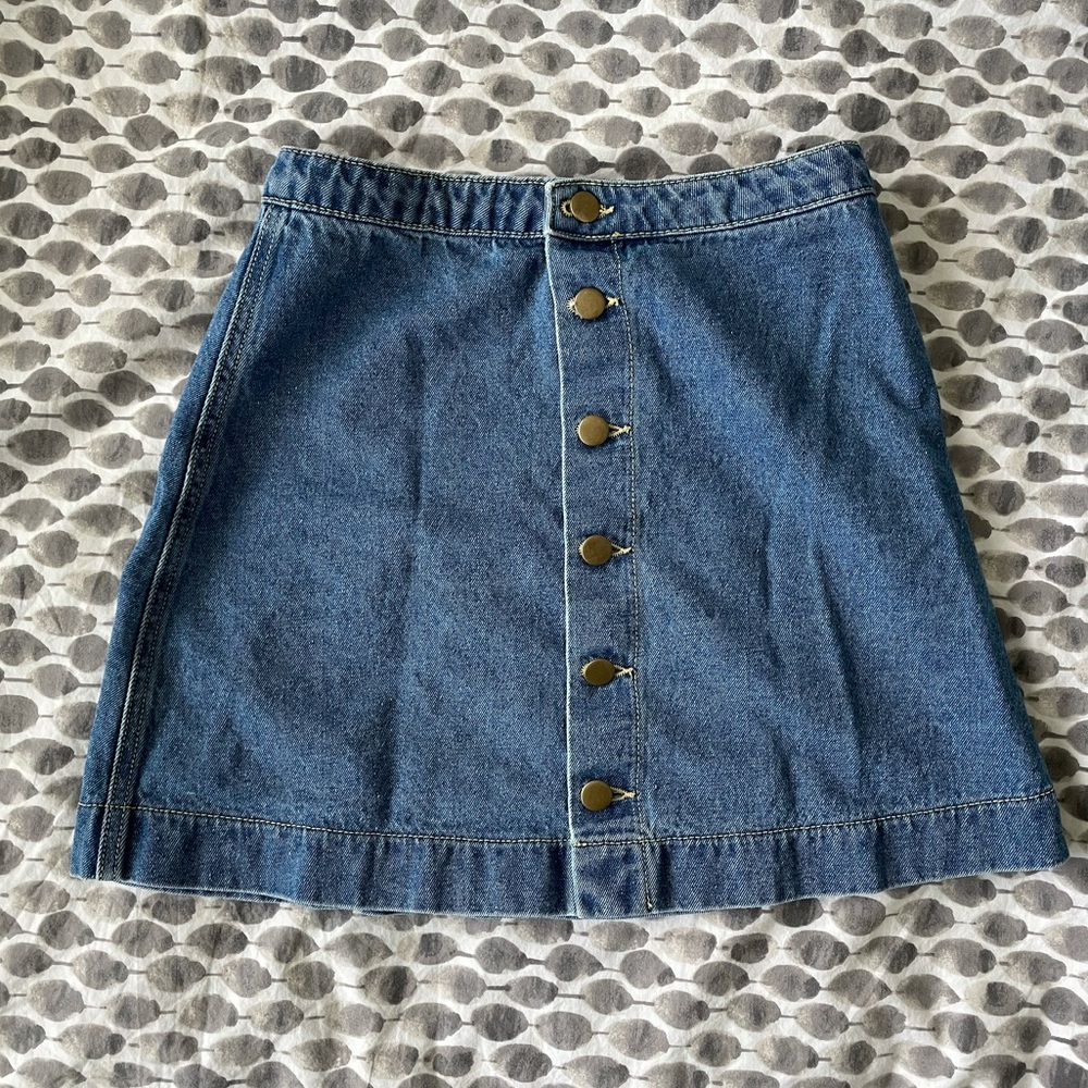 EUC Button Front Circle Mini Skirt